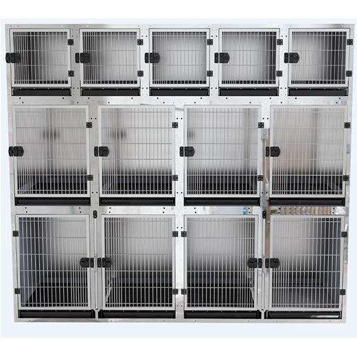 Shernbao KA-505BK SUS304/201 Stainless Steel Modular Cages Bank For Pet Shop Dog Kennel