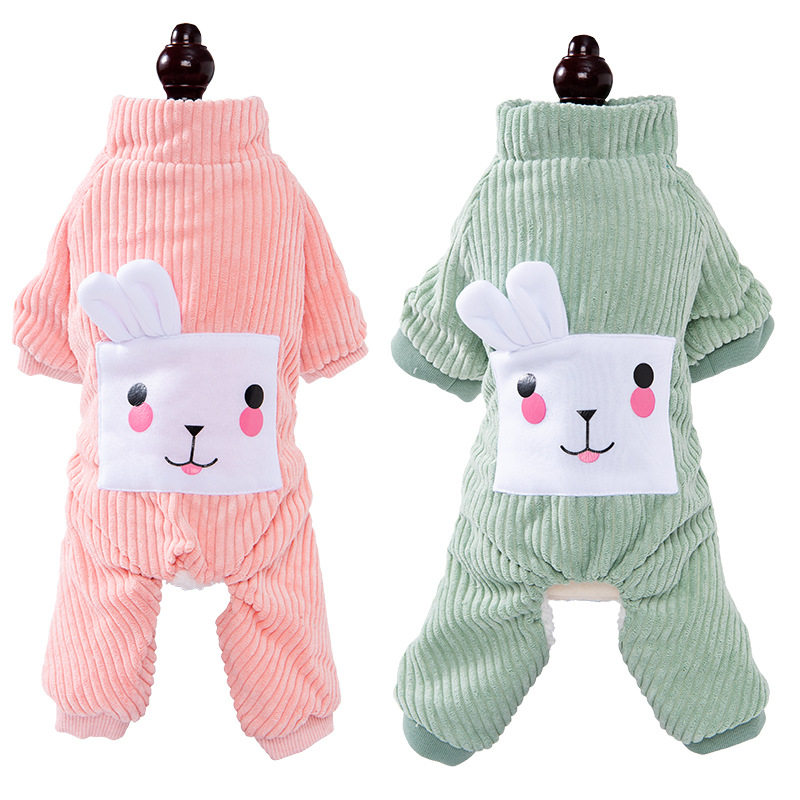 Warm Thick corduroy Pet Clothes Cute Funny Sport Cartoon Style Apparel Dogs Cats Small XL XXL Sizes Winter Spring Holidays
