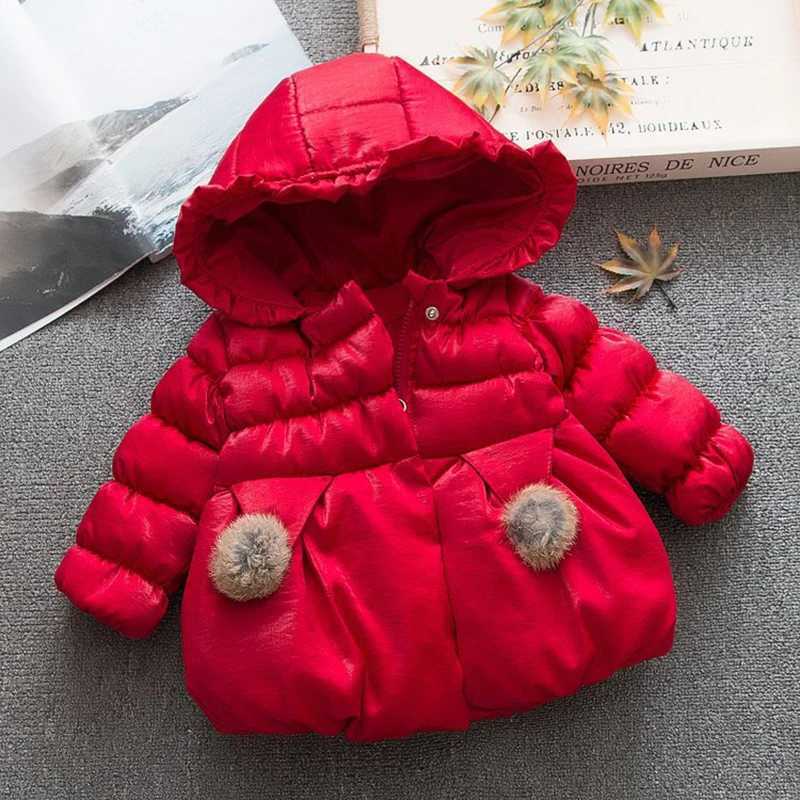 Down Coat 0-4 Years Baby Girls Jacket Christmas Little Princess Coats For Girls Winter Warm Hooded Outwear Children Clothing Birthday Gift H241123