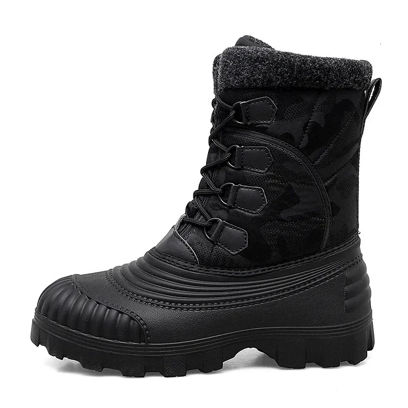 Winter snow boots for men mid calf duck boots warm outdoor waterproof hunting work boots for men camouflage outdoor shoes for men 241126