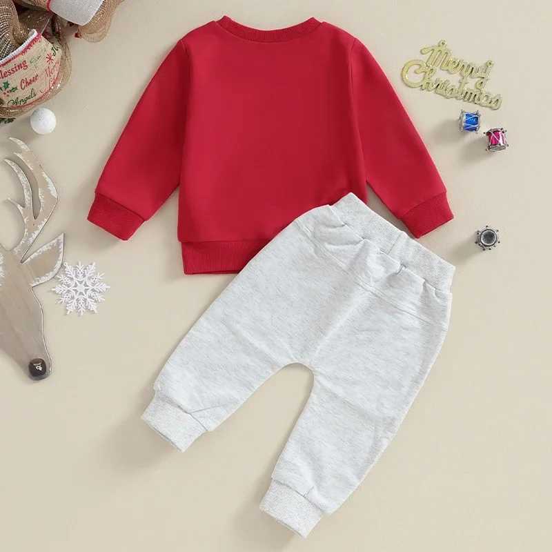 Clothing Sets Baby Xmas Clothes Set Tree Letters Print Long Sleeve Crew Neck Sweatshirt with Sweatpants Christmas Outfit for Girls Boys H241126