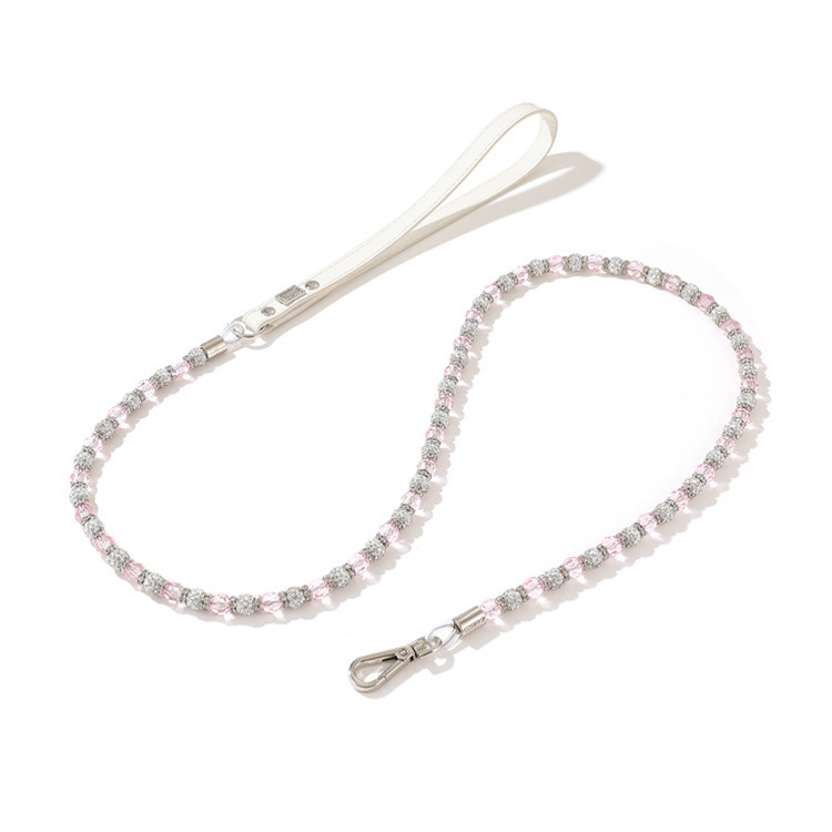 Designer Dog Collars Cat Collars Adjustable Pearl With Crystal Rhinestone Necklace PU Neck Strap For Small Dogs Accessories