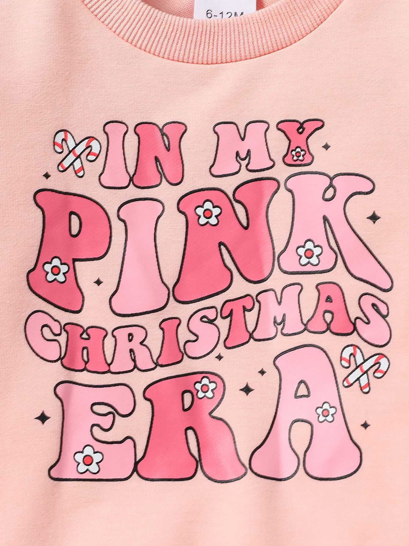 Clothing Sets Baby girl autumn Pink lovely and sweet letter printing long-sleeved Bell Bottom trousers Pantsuit H241126
