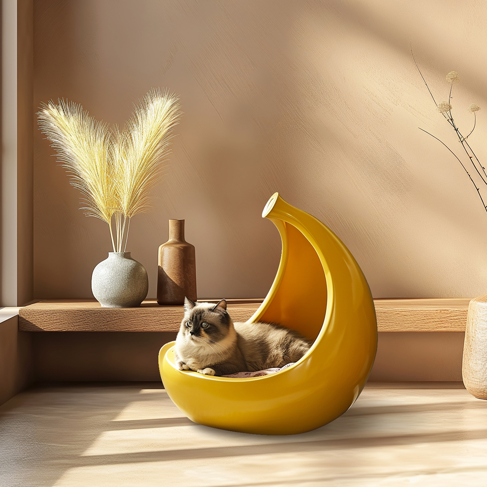 3D Printing Banana shaped Cat Bed Modern Cat Nest Decorative&Functional Pet House