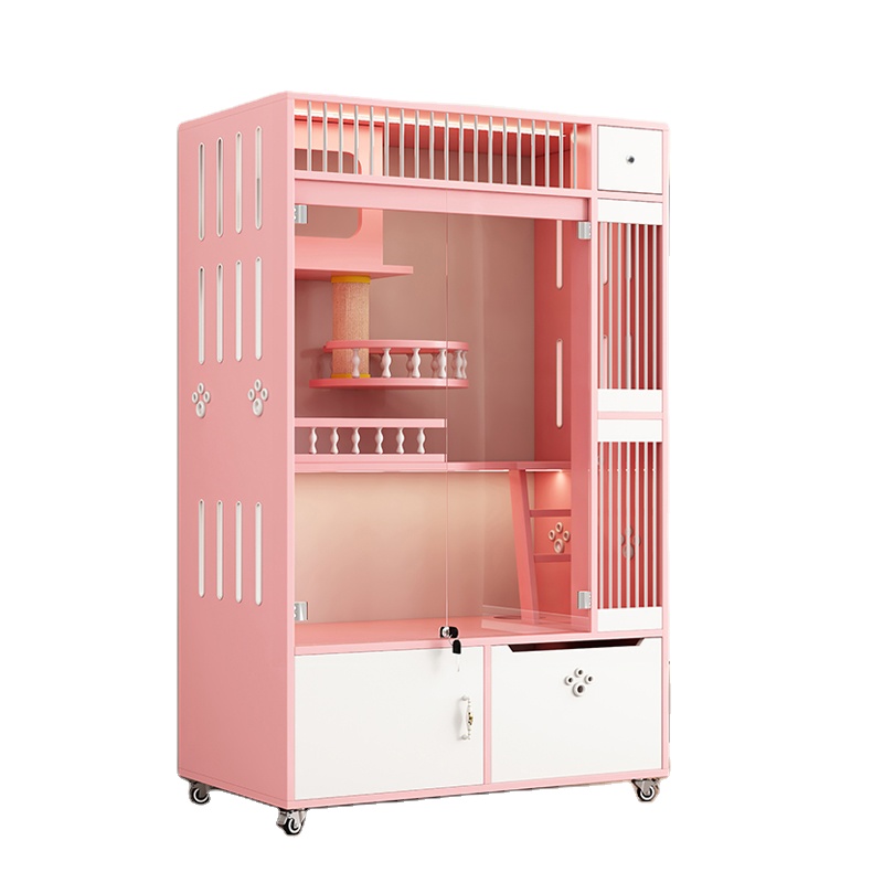 Wholesale Pets Furniture Pet Accessories 4 Season Indoor Large Cat displaying Cage Cat Showcase Cat Tree House