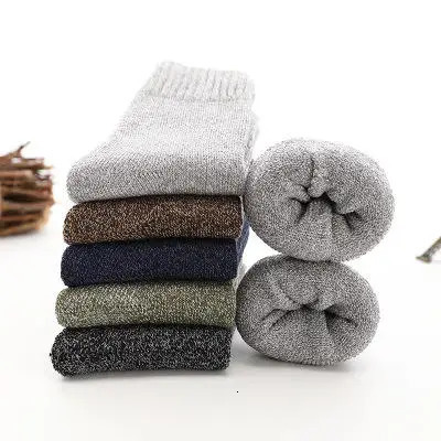 5 pairs/batch of mens wool socks high-quality mens warm thick socks cotton socks winter floor mens casual socks 38-45 241126