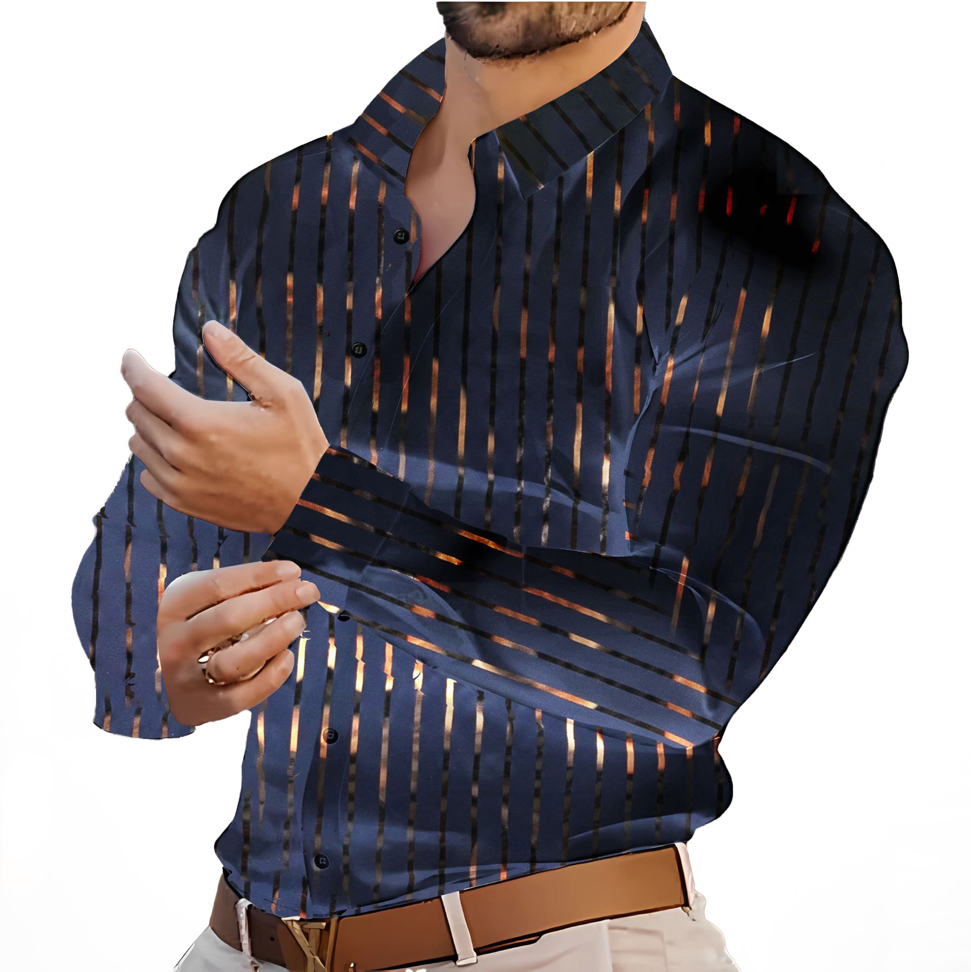 High Quality Men's Business Formal Dress shirt for Men Male Formal Office Dress Button Up Shirt Men Clothes Designer Blouse Long Sleeve Camisas P