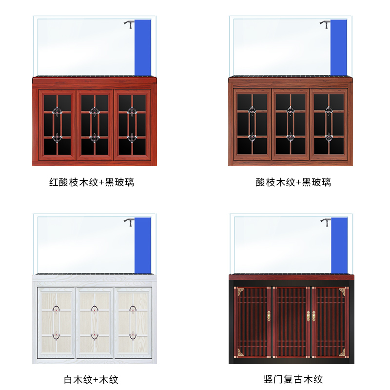 2023 new design aquarium fish tank water grass landscaping bottom filter ultra white custom home fish tank cabinet