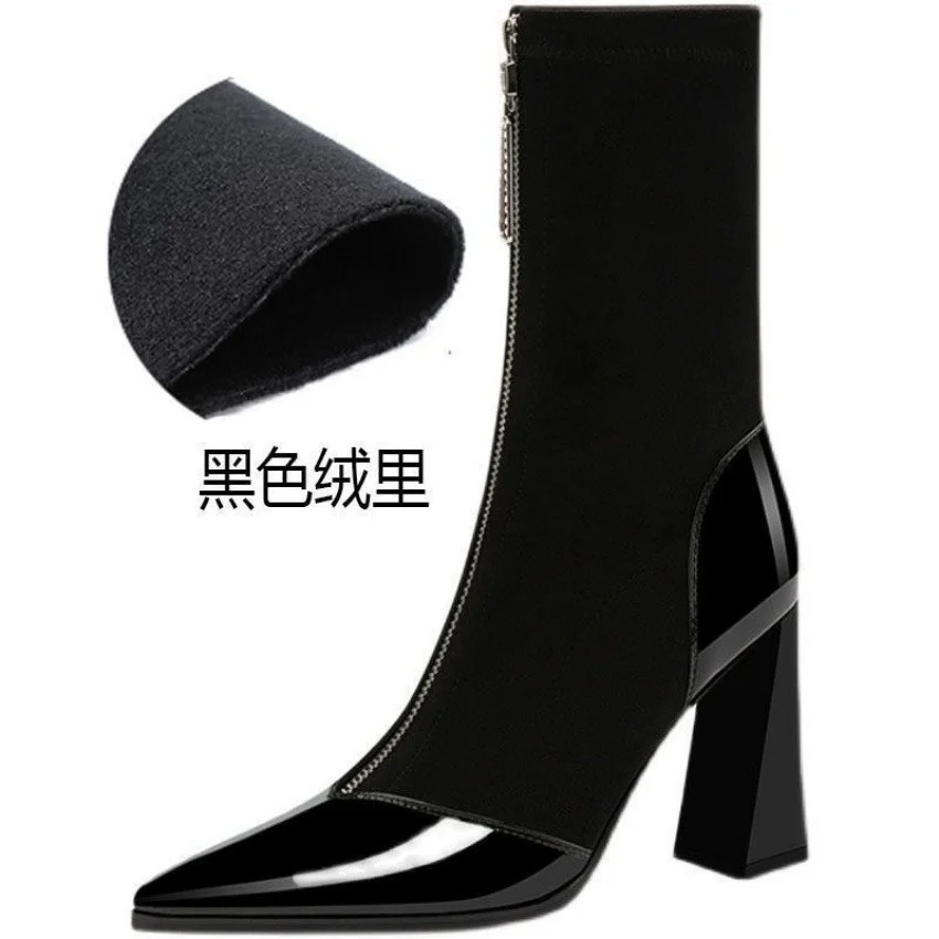 Long tip boot above the knee sexy lady non-slip high female shoes 2025 winter pointed toe womens boots Beianji 241126