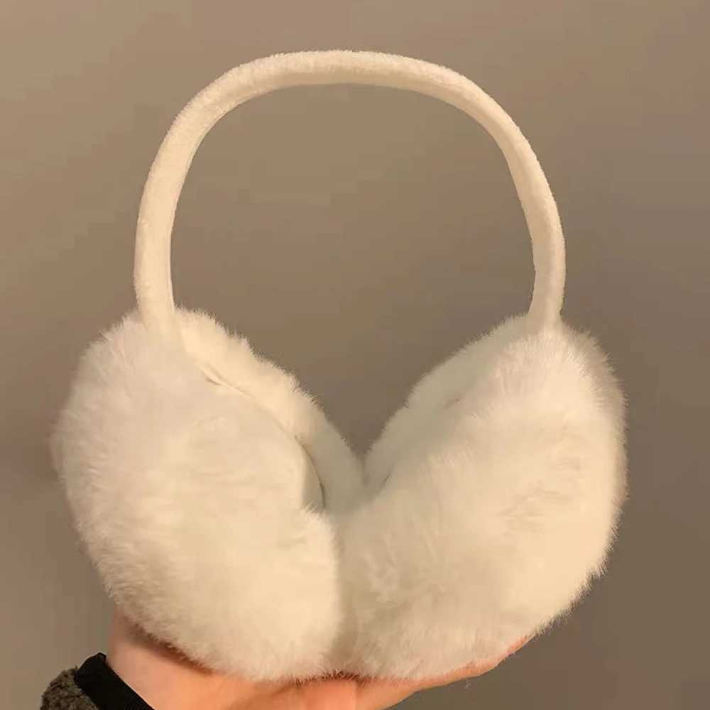 Winter Warm Earmuffs White Suede Plush Earmuffs for Women Foldable Soft Thicken Earmuffs Cute Simple Earl Accories EarmuffXJ241126