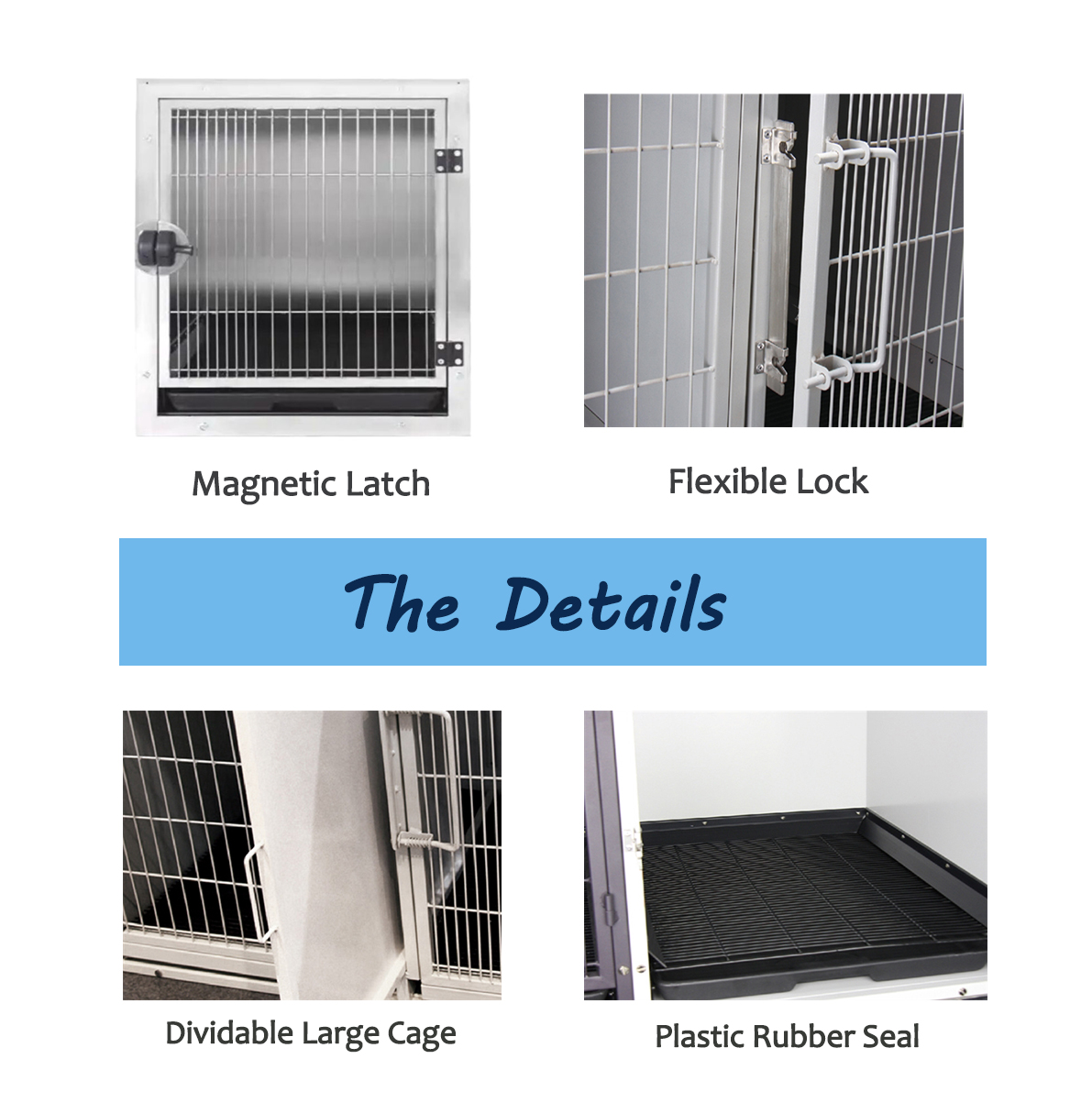 304 Stainless Steel Pet Icu Cage For Dog Cat Vet Oxygen Supply Bank Cages For Clinic And Hospital