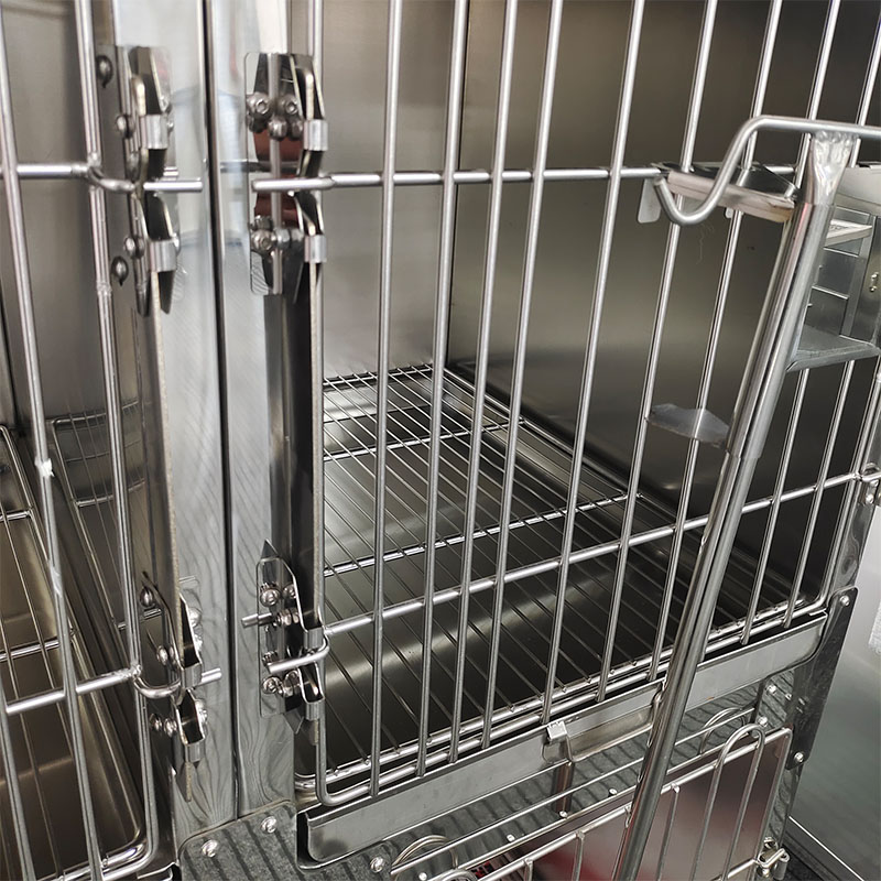 Direct Wholesale Supplies Custom 4 door High-quality Stainless Steel Pet Cage for Pet Hospital Animal Clinic Veterinary Cage