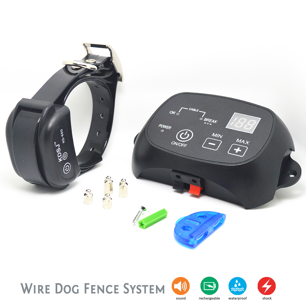 KD-660 Wire Dog Fence with Rechargeable Shock Pet Training Collar Receiver