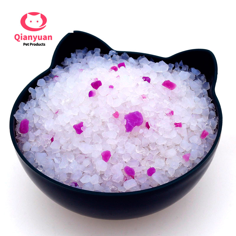 2024 Factory direct wholesale 1-8mm 1.6kg Pet Products Supply Silica Gel Sand Filler Clean Blue Crystal Silicone Cat Litter