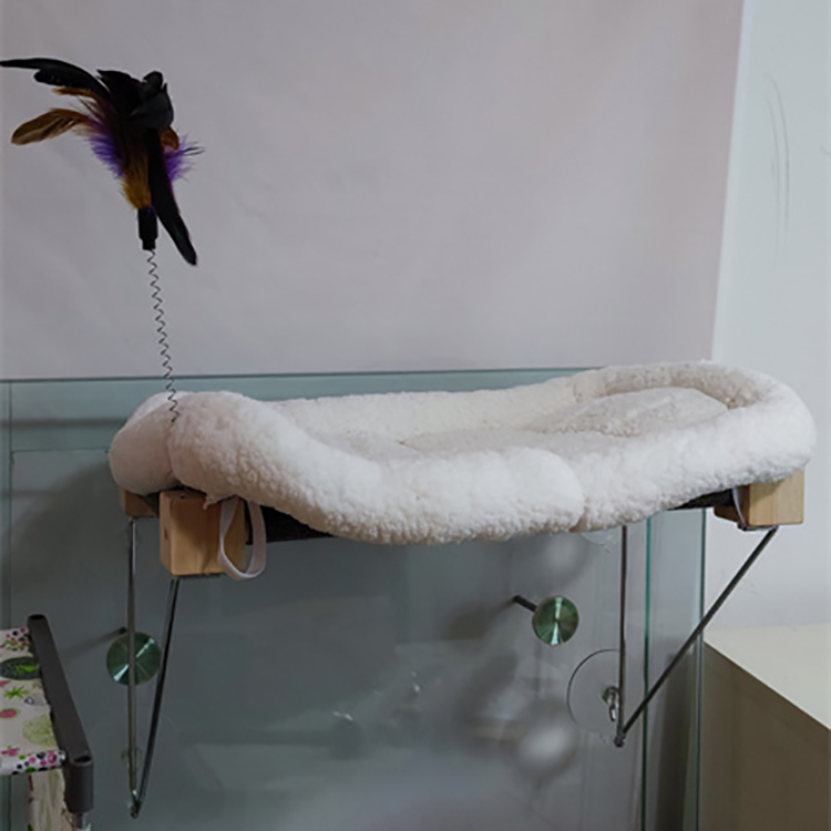 oem wholesale Eco-Friendly solid wooden cat window perch sunbath seat for cats cat toy window pet hammock bed