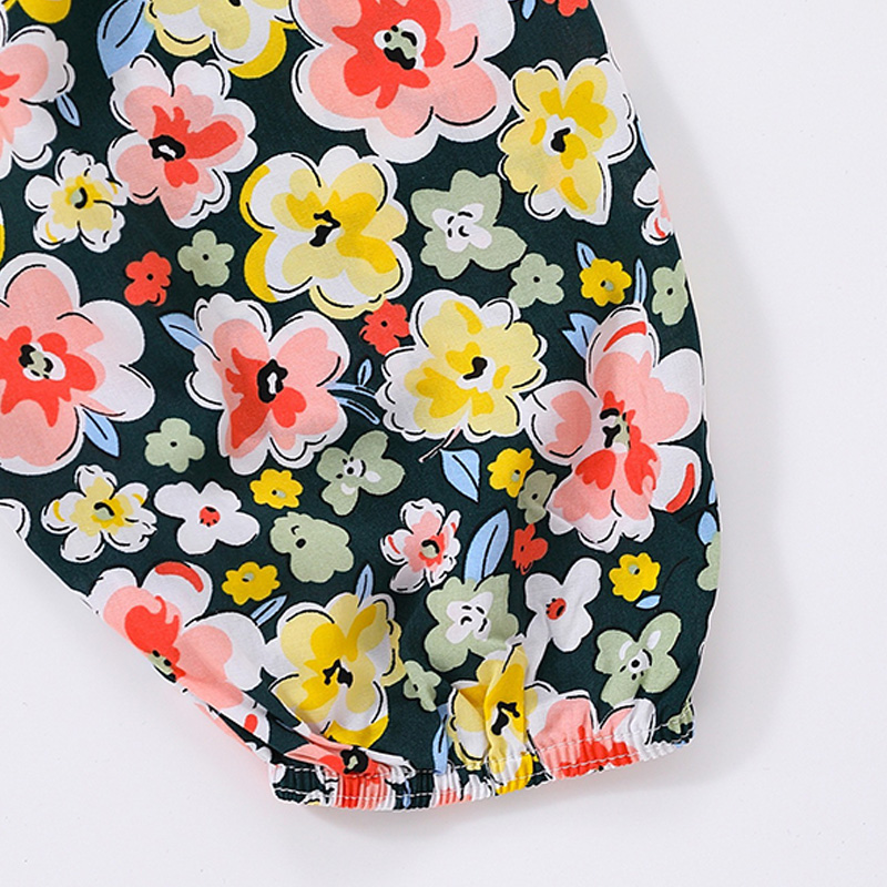 Ladies spring and summer thin casual pants tropical flower print can be worn home air conditioning pants beach sunscreen pants