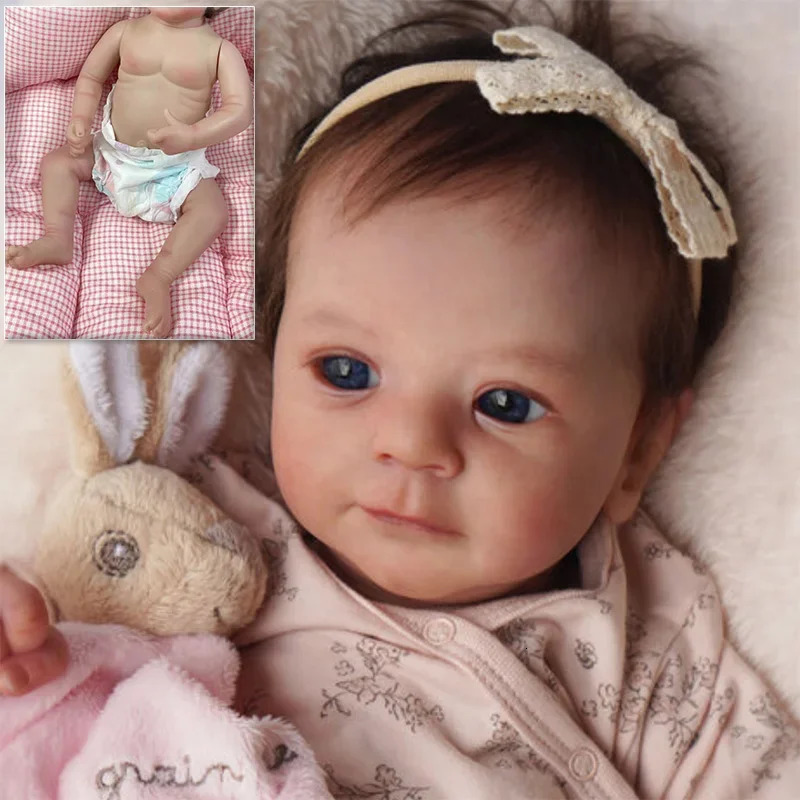 49CM Full Body Silicone Vinyl born Baby Dolls Reborn Felicia Doll Hand Paint with Genesis High Quality 3D skin Tone 241126