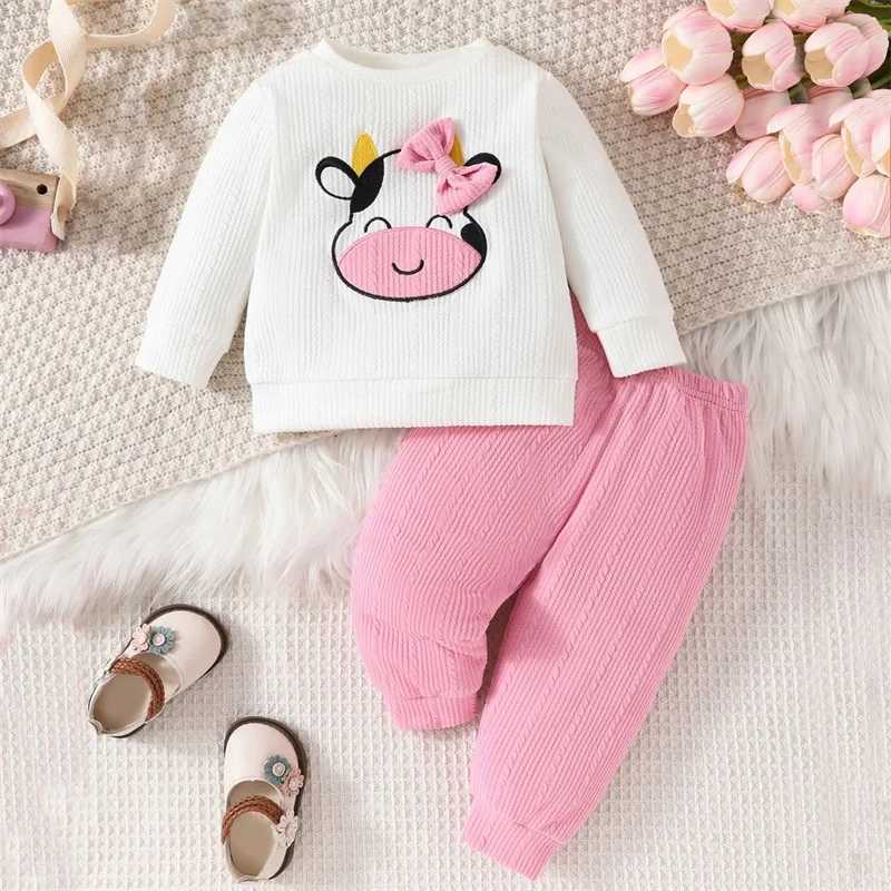 Clothing Sets Toddler Girl 2-Piece Winter Outfits Warm Fleece Hoodie Leggings Set Baby Girl Clothes for Fall Winter H241126