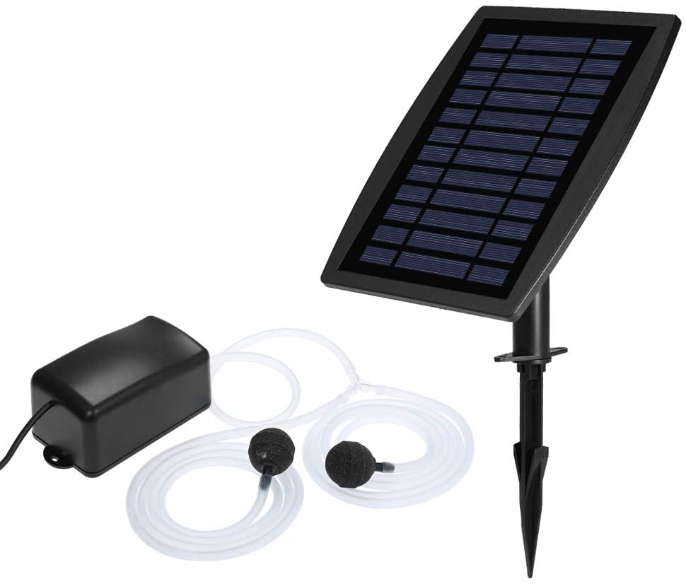 Solar Air Pump Aquarium Solar Fish Tank Oxygen Pump Outdoor Oxygenator No Noise for Garden Fish Tank Pool