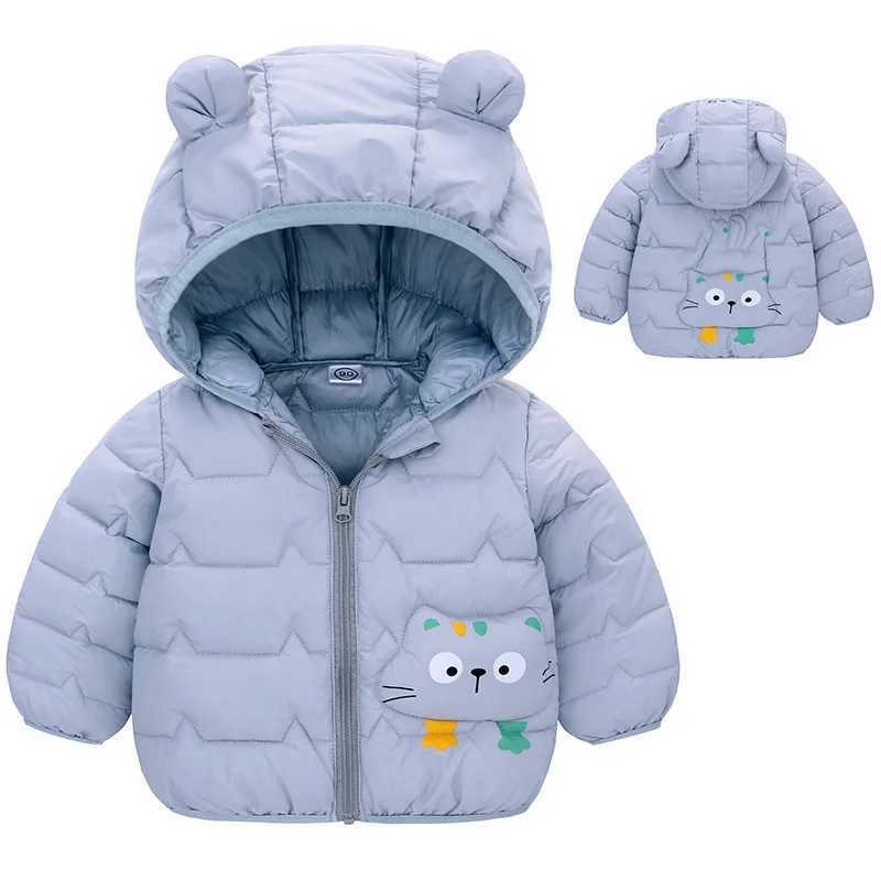 Down Coat New autumn and winter childrens down jackets for infants young children boys girls lightweight hooded cotton H241123UJTS