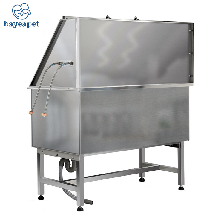 Hayeapet Professional Stainless Steel Pet Dog Grooming Bath Tub swimming pool bathtub with a movable door