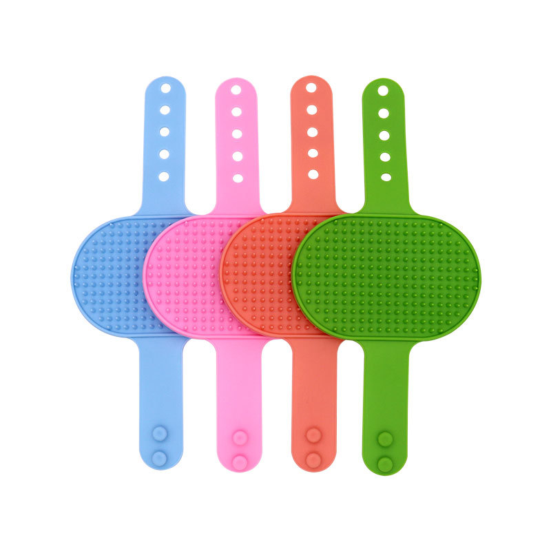 Pet Brush Silicone Bath Scrubber Soft Silicone Pet Shower Groom Silicone Massage Essential Cleaning Brush