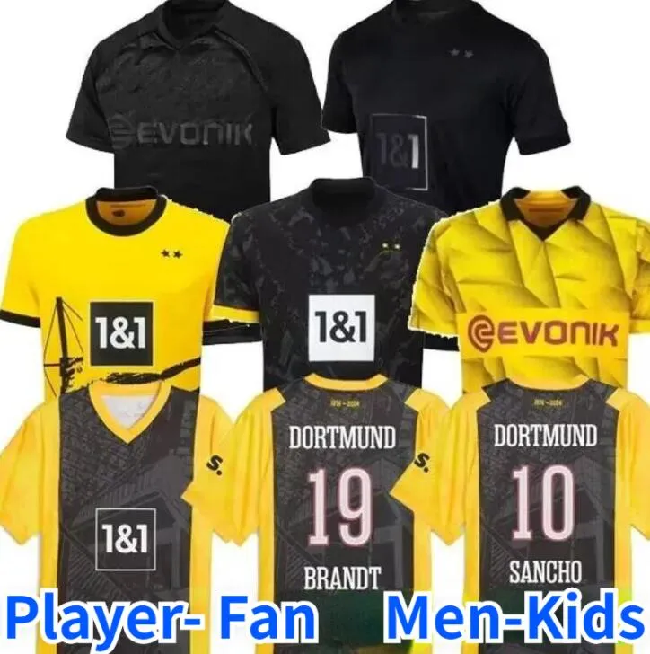 DoRTmuNDs 23 24 Soccer Jerseys Kids Kit Fourth 4th Special SANCHO 2023 2024 Cup Trikot 50TH Anniversary Football Shirt Home Away Third HALLER REUS MOUKOKO BRANDT Sets