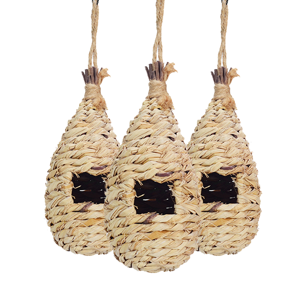 2022 Best seller Grass Hand Woven Hummingbird House Hanging Bird Nest House