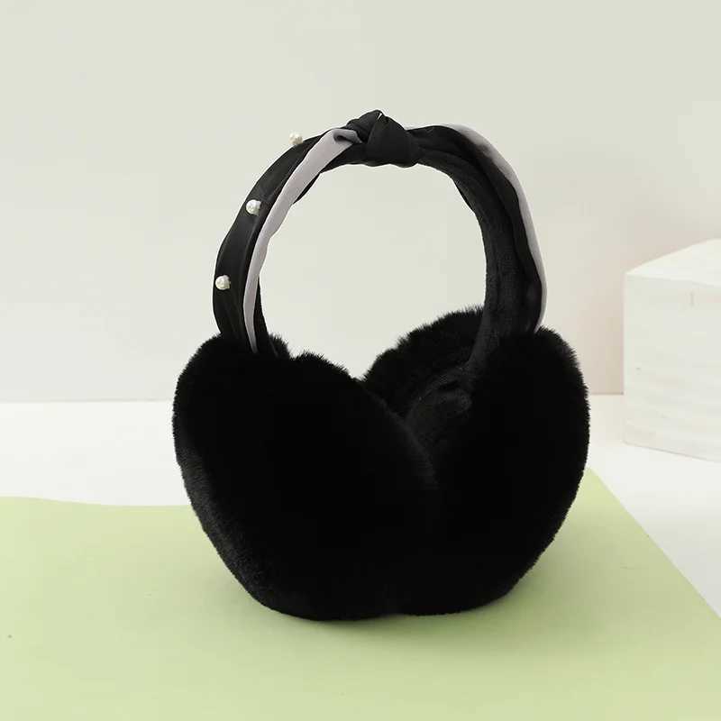 Cute Plush Black Bat Wing Warm Earmuffs Gothic Womens Lolita Dark Girl Warmer Muff Ear Cover ly Fold Accories HeadbandXJ241126