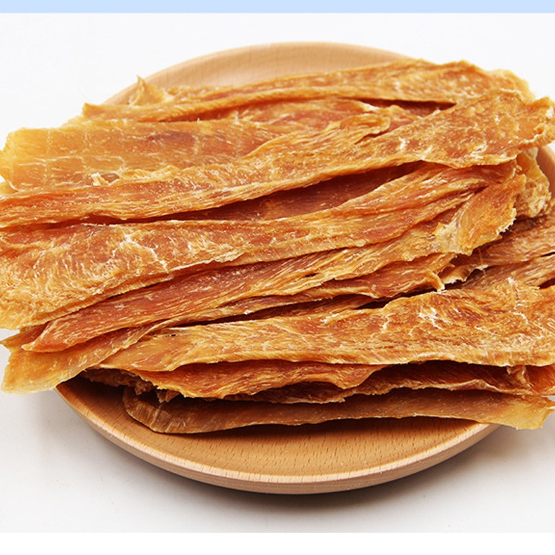 Wholesale of pet snacks Dried chicken breast strips Dog Treat dog food Pure meat without additives cat snack