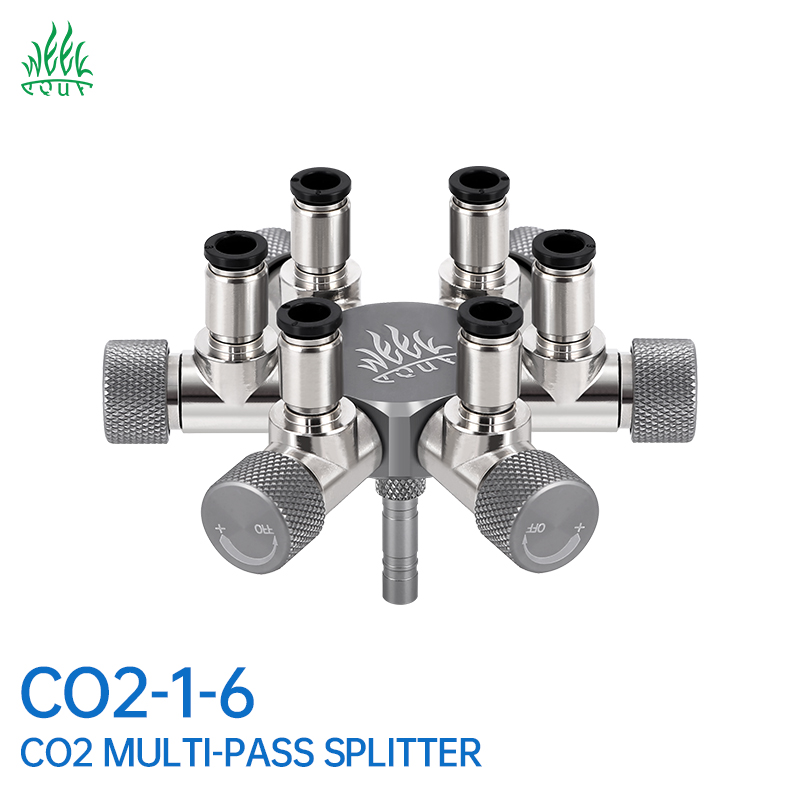 Wholesale CO2 Equipment CO2 1 Turn 6 Air Outlet 6 Way Splitter Valve For CO2 Supply Regulator Aquarium Planted Landscape Tank