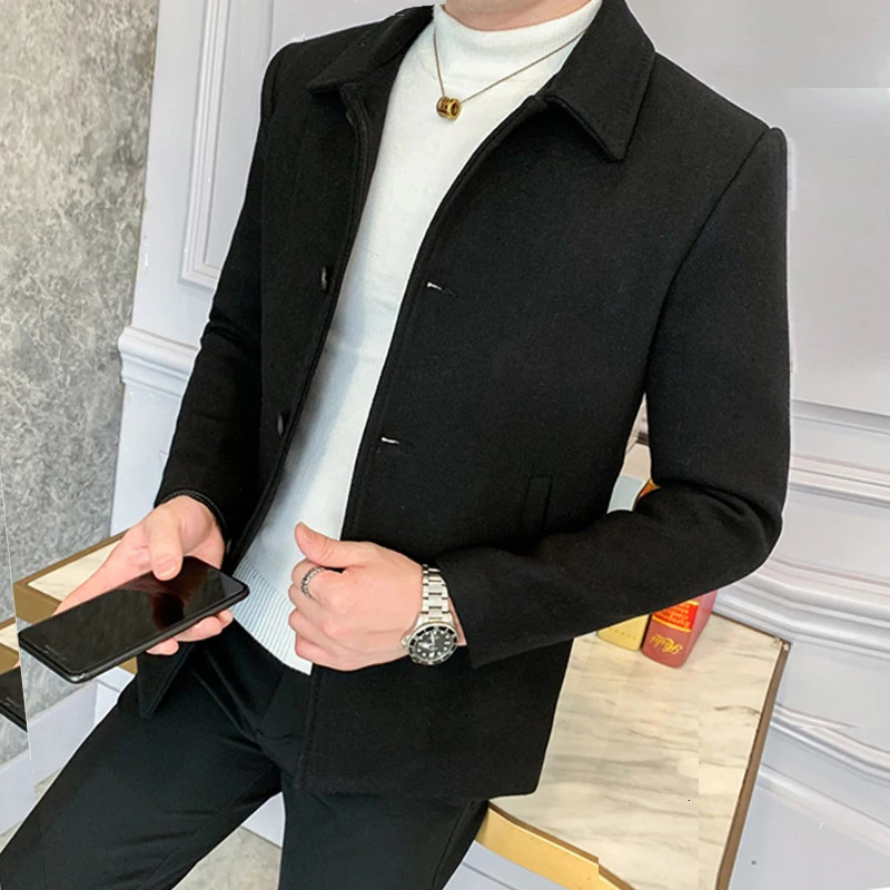 Mens Wool Coat Blends Plus Cotton Thick Warm Classic Jackets Size Casual Solid Fashion High Quality Fall Winter 2024 N31 241120