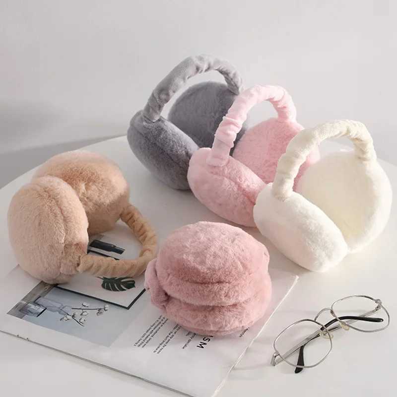 2022 New Soft Plush Ear Warmer Winter Warm Earmuffs for Women Fashion Solid Earfl Outdoor Cold Protection Ear-Muffs Ear CoverXJ241126