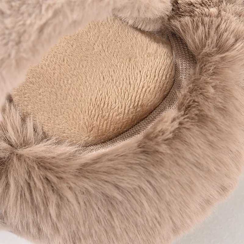 Soft Plush Earmuffs Winter Ear Warmer for Women Men Fashion Solid Color Foldable Earfl Outdoor Cold Protection Ear CoverXJ241126