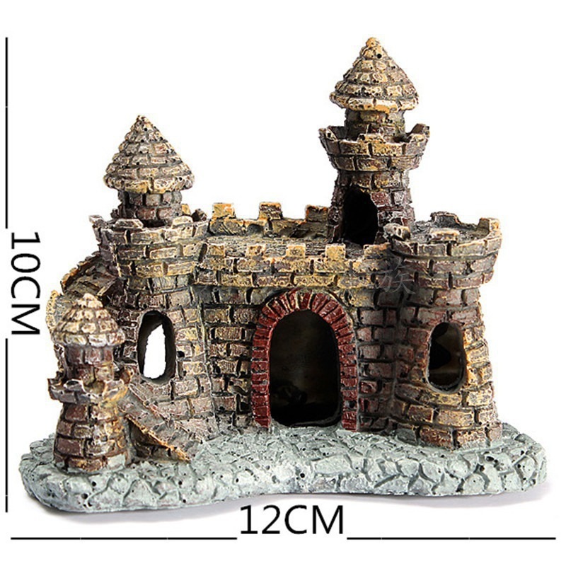 1Pcs Aquarium Resin Castle Fish Tank Decorations Castle Tower Ornaments Fish Tank Aquarium Accessories Decoration
