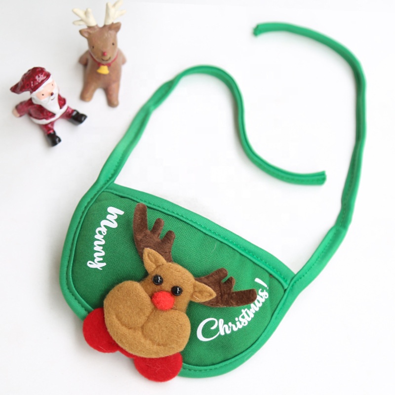 Dog Cat Pet Christmas Hat Saliva Towel Bib Teddy French Bulldog Autumn and Winter Clothes Dress Up Supplies