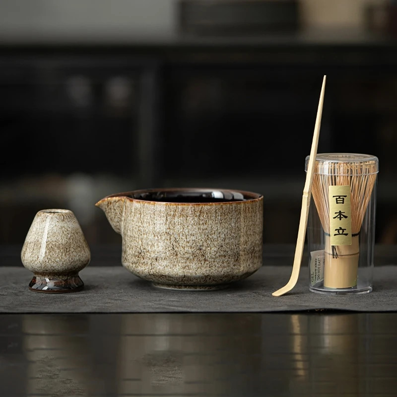7pcs 4pcs Japanese Matcha Set Handmade Home Easy Clean Bowl Bamboo Whisk Teaspoon Tea Sets Tea Making Tools Accessories Ceremony 241125