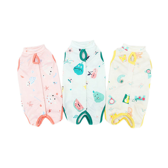 In stock thin breathable polyester cat sterilization suit anti-licking cat cloth pet surgery cat recovery suit