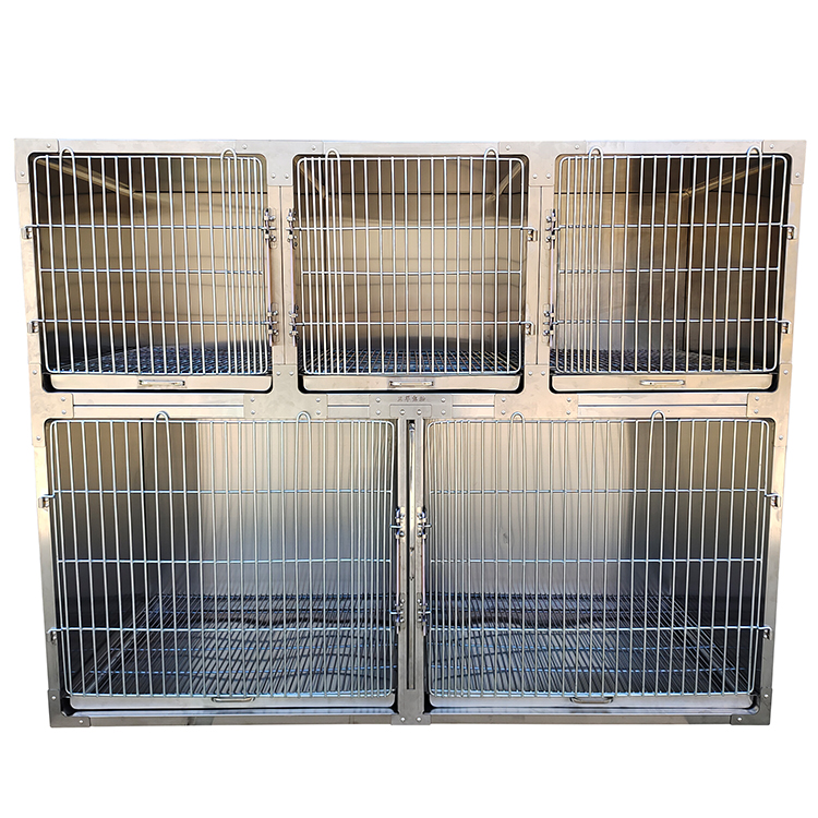 EUR PET Top Quality Professional Veterinary 5 doors stainless steel dog cage For Vet Clinic