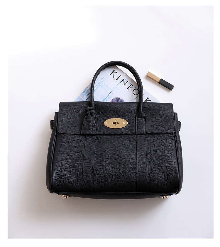 Genuine Leather Tote Layer Cowhide Handbag Winter Top Handle Commute Ladies Handbags Fashion Big Women Bag