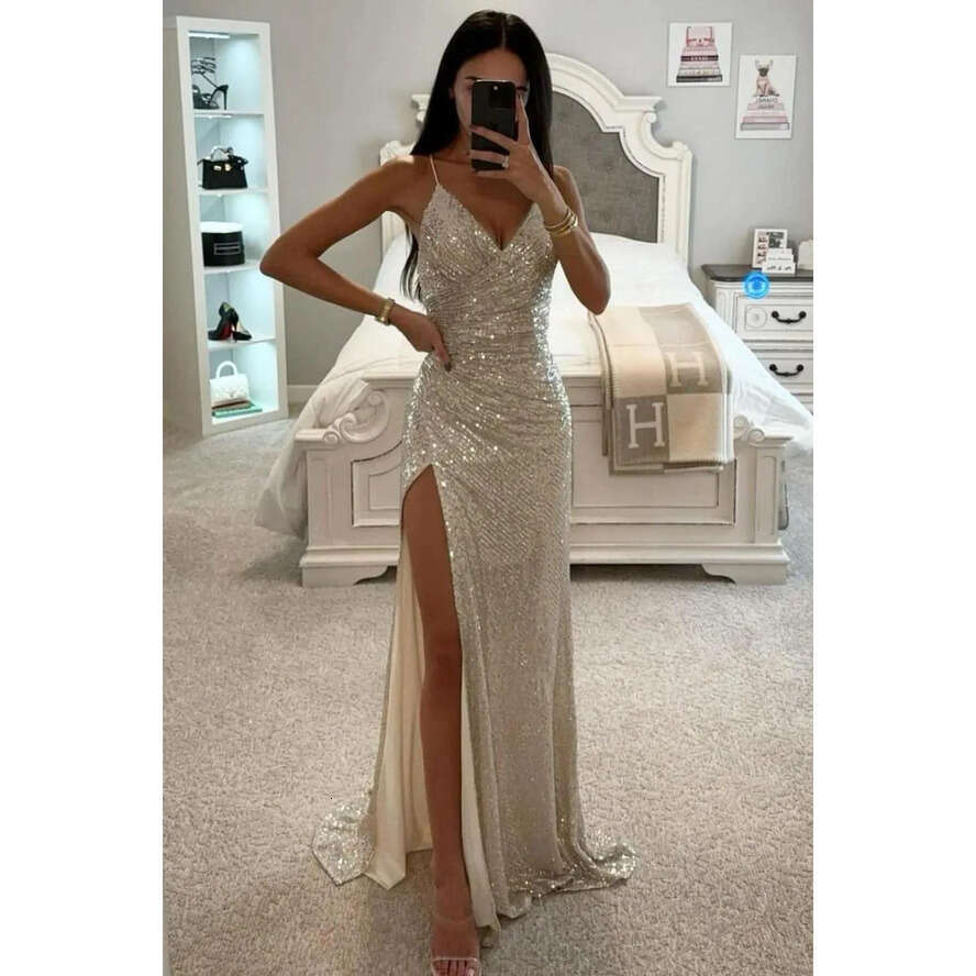 Affascinanti Eleganti Abiti Senza Maniche Spaghetti A Cinghia Di Spaghetti Abit…