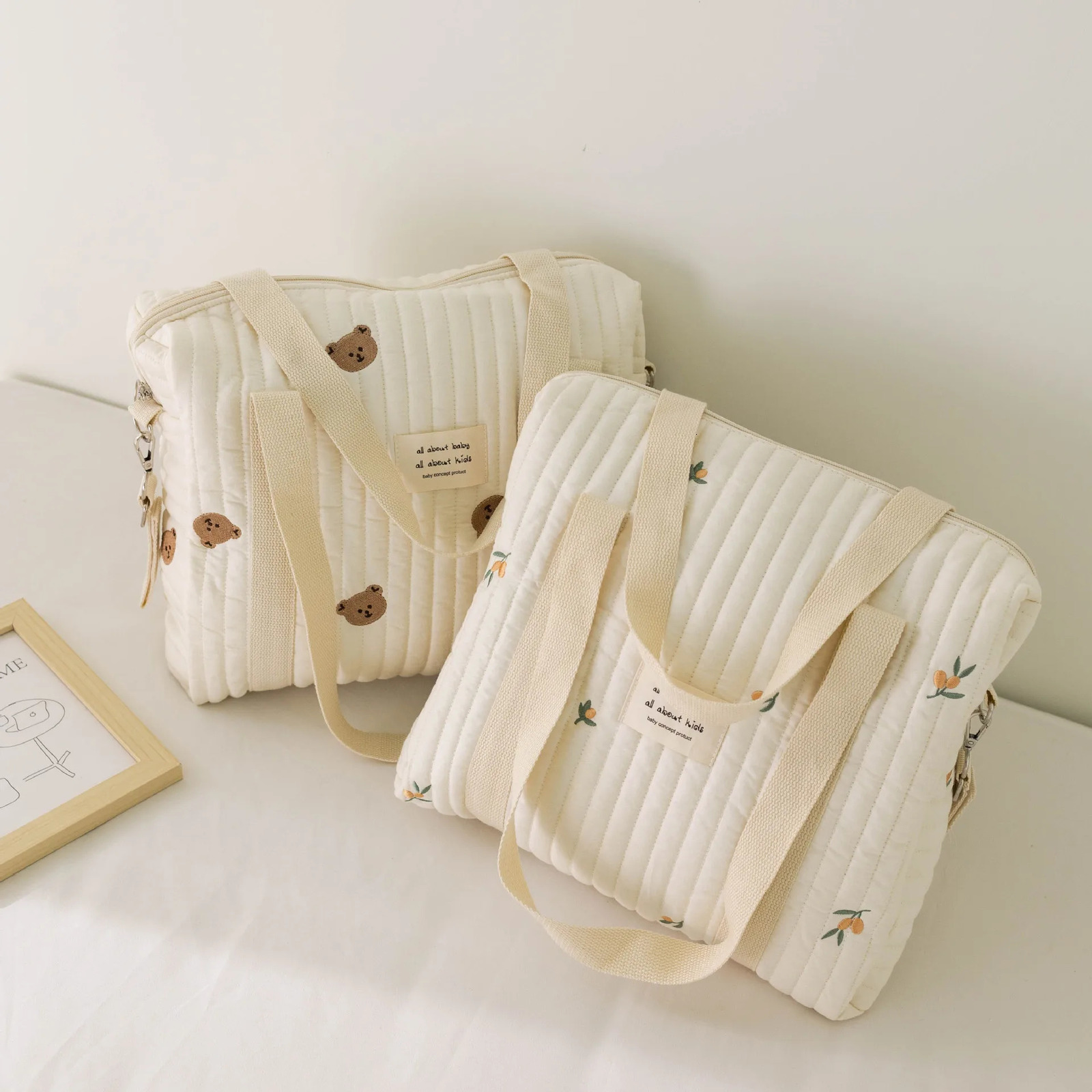 Zipper Embroidery Quilted Baby Diaper Bag Organizer Maternity Bag for Stroller Mommy Single Shoulder Bag Travel Large Outing Bag 241126