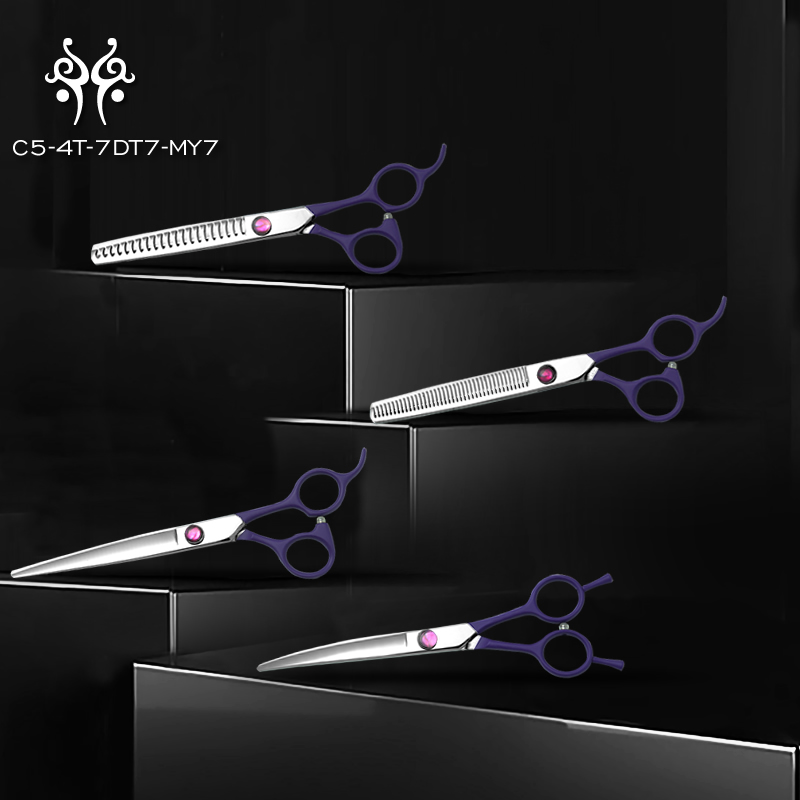 Hot Selling 7.0 Inch Stainless Steel Multi-Color Pet Grooming Scissors Sets For Dogs & Cats