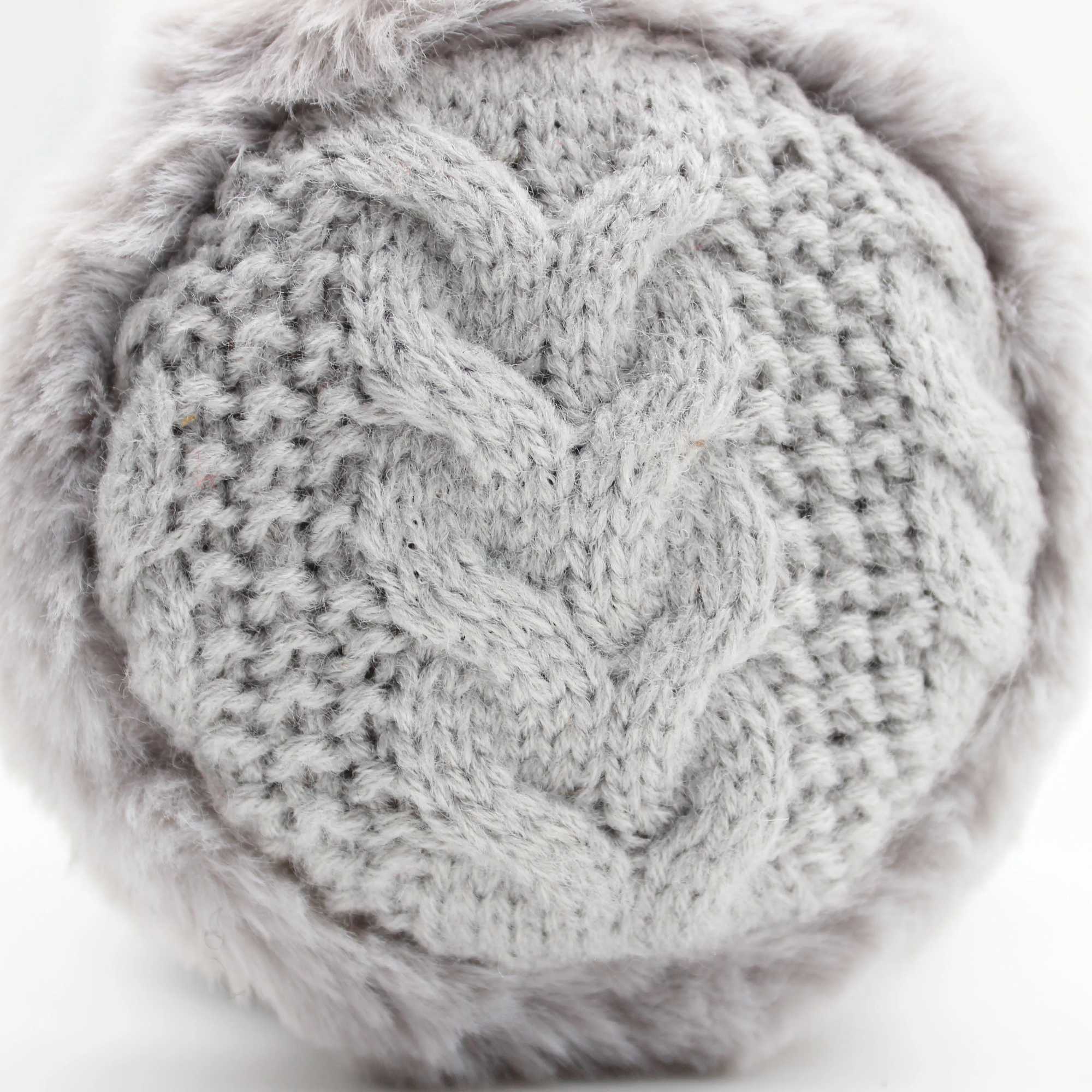 HATZZI neutral cable knitted rabbit fur warm earmuffs orejeras cache oreilles de lapin en peluche earmuffs for women W241126