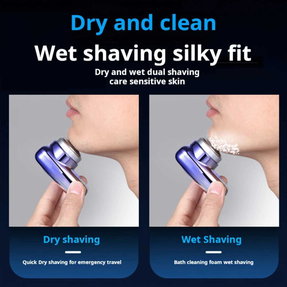 IP65 waterproof USB charging Mini Shaver Mens essential pocket machine 6 knife head afeitadora elctrica para hombre potenteXJ241207