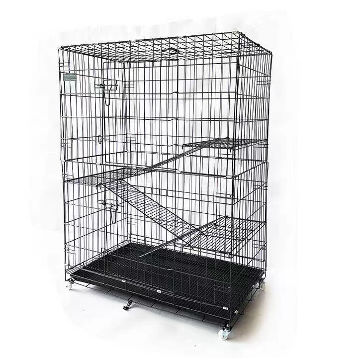 Wire Mesh Outdoor Cat Cages For Cats Breeding With Wheels