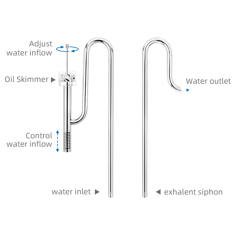 WEEKAQUA SG-1616p New updated Stainless steel Lily Pipe 16mm aquarium lily pipe with Surface Skimmer Set