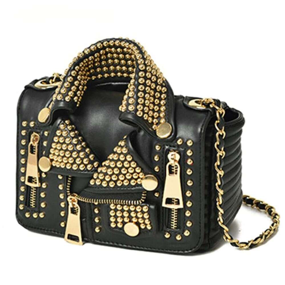 LEMON KOKO Designer Chain Women Clothing Shoulder Rivet Jacket Messenger Bag Ladies Leather Handbags Bolsa Feminina Bolsos Mujer
