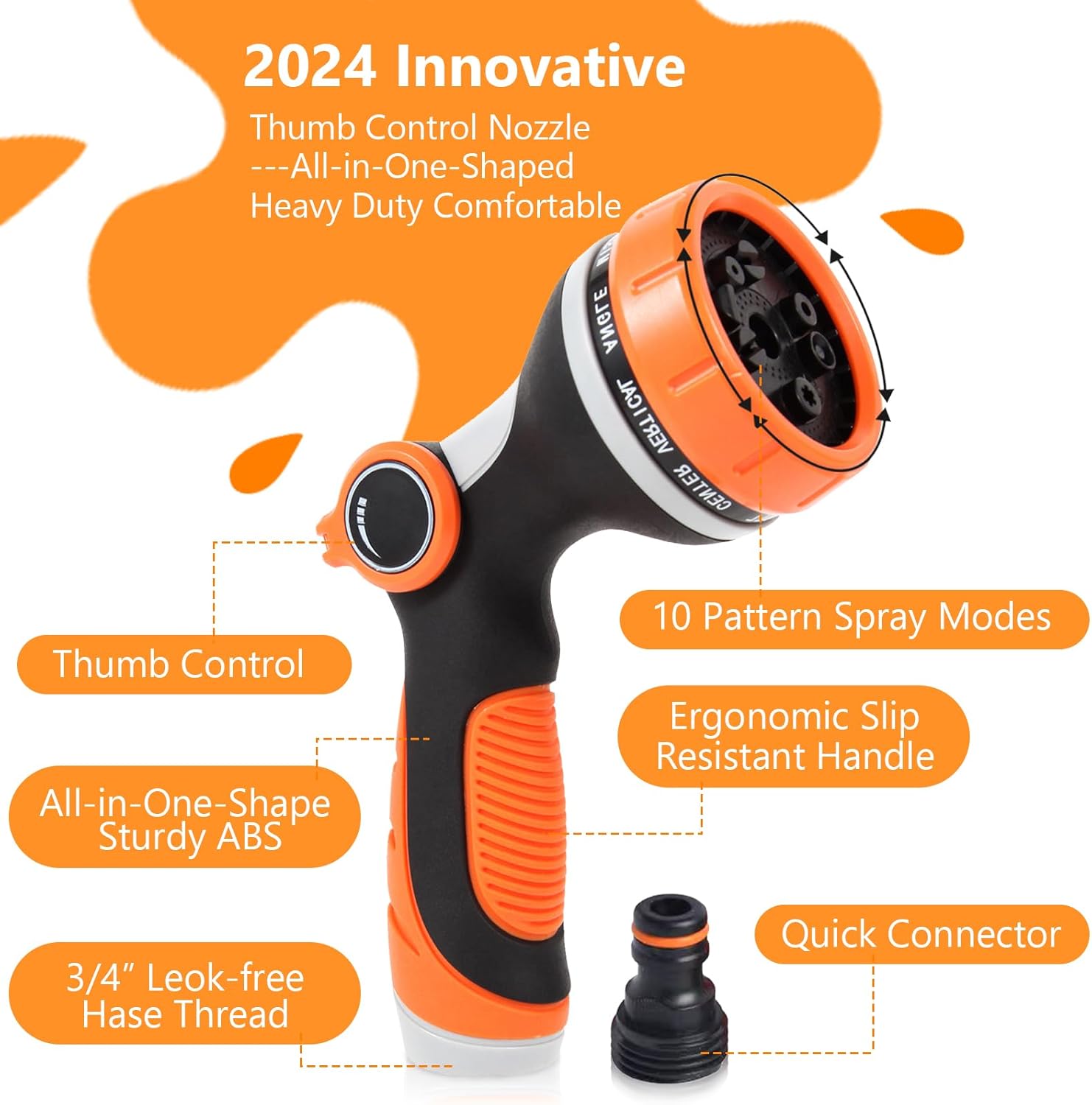 Garden Hose Sprayer 10 Watering Function Patterns Adjustable Upgrade Pup Jet Dog Wash Bath Pet Shower Massage Sprayer Gun