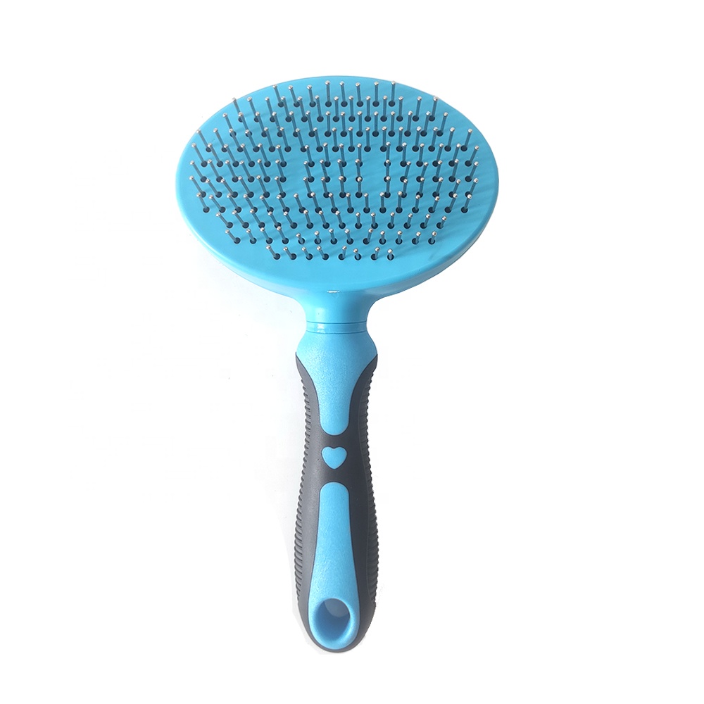 Self Slicker Pet Groom Brush Comb Dog Brush Cat Comb With Self Clean Button With Masaging Bead On Tips